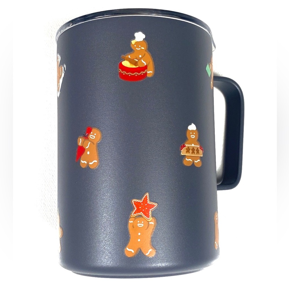 NWT Starbucks Holiday 2025 Gingerbread Man Gray MiiR 16oz Travel Mug